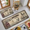 1/2 Piezas Alfombrilla de cocina para gallinero de granja fácil de limpiar, suave y cómoda, alfombra para decoración del hogar