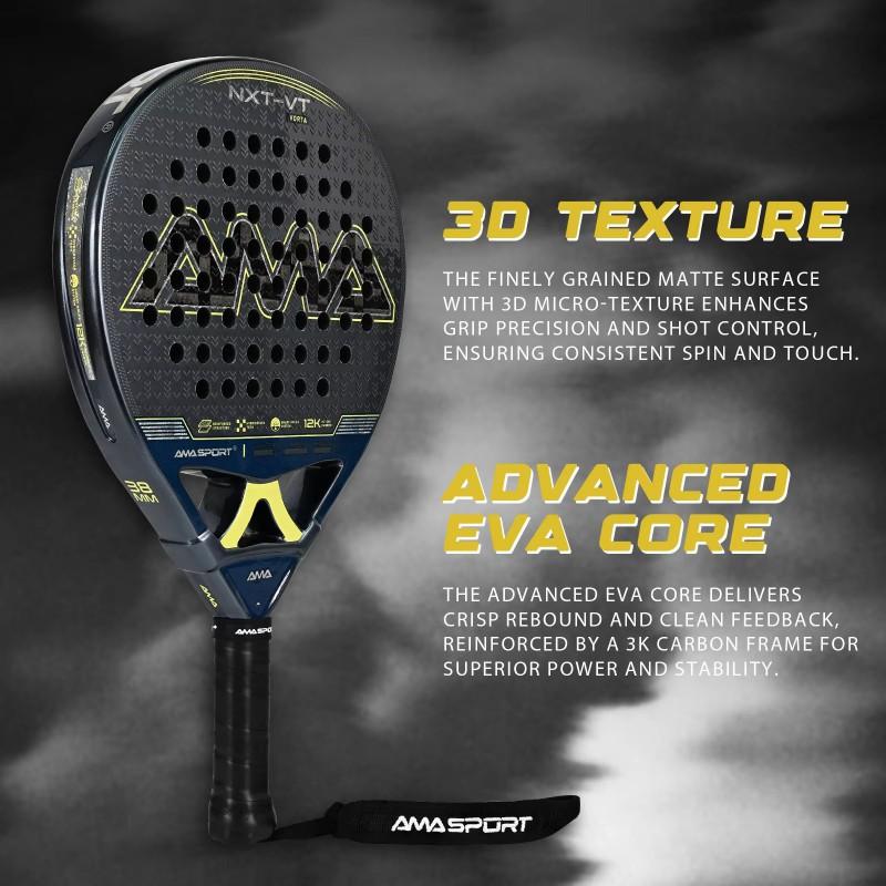 AMASPORT Padel Racket T700/3K/12K/18K Carbon Fiber Amateur Intermediate Players