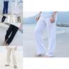 Versatile 2018 Men's Linen Loose Beach Pants Offering Stylish Casual Long Slacks Fit