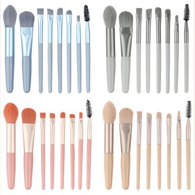 8Pcs Mini Makeup Brushes Set  Blusher Eyeshadow Brush Loose Powder Foundation Applicators Cosmetics Brushes Makeup Tools