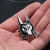 Retro Anubis Large Ring For Men Silver Color Punk Gothic Rock Hiphop Open Ring Handmade Designer  Biker Accessories Gift