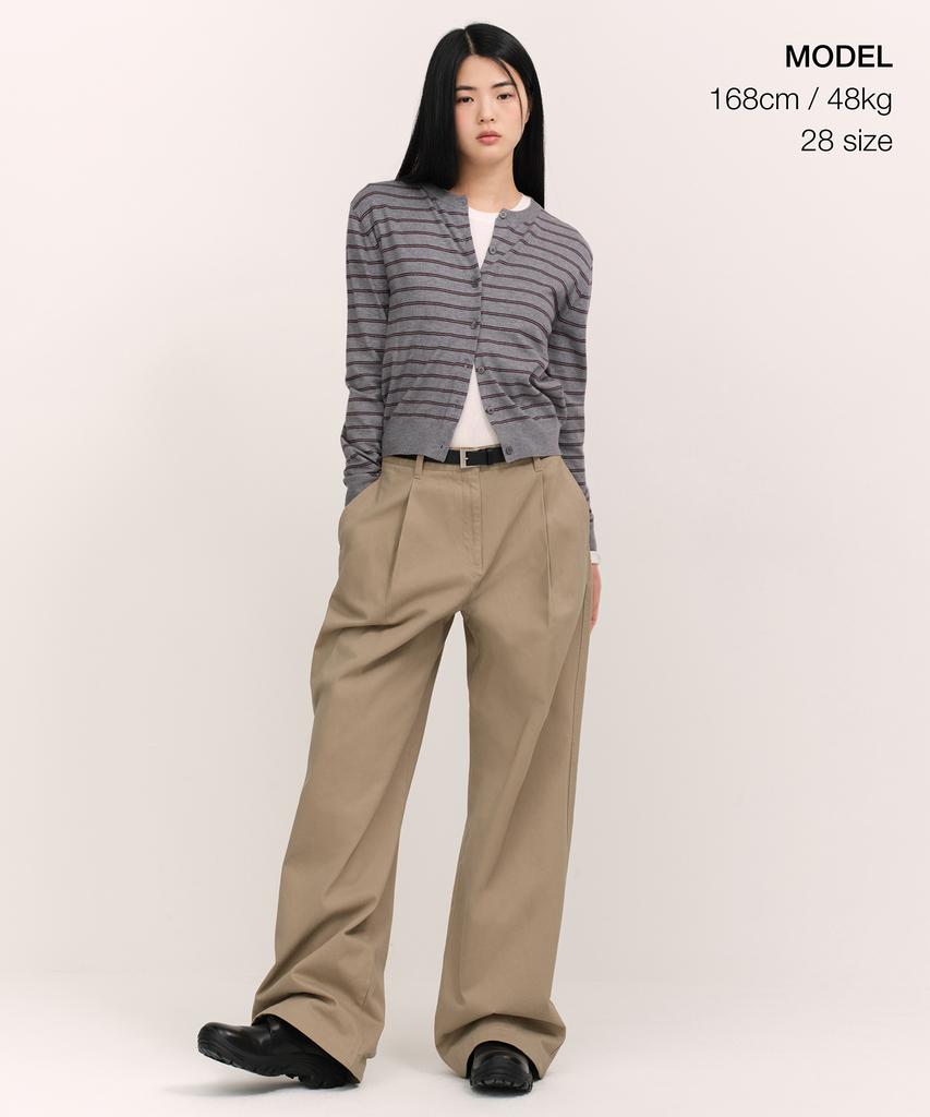 MUSINSA STANDARD WOMAN Women'S Deep Tuck Extra Wide Chino Pants [Beige]