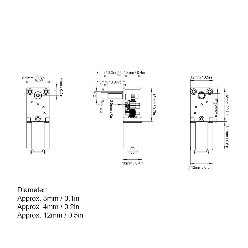 Dc Motor, Mini Gear Motor Gear Motor Small Dc Motor Micro DC Geared Electric Motor Micro Gear Reducer Brush DC Motors Electronic Devices 1218GEN20