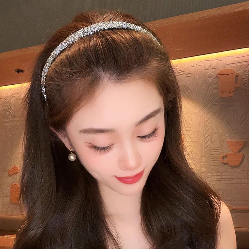 Bandeau Antidérapant à Strass pour Femmes Décoration de Cheveux Douce Cristal Bandeau Cheveux Bandeau Cerceau Accessoires de Cheveux Mode