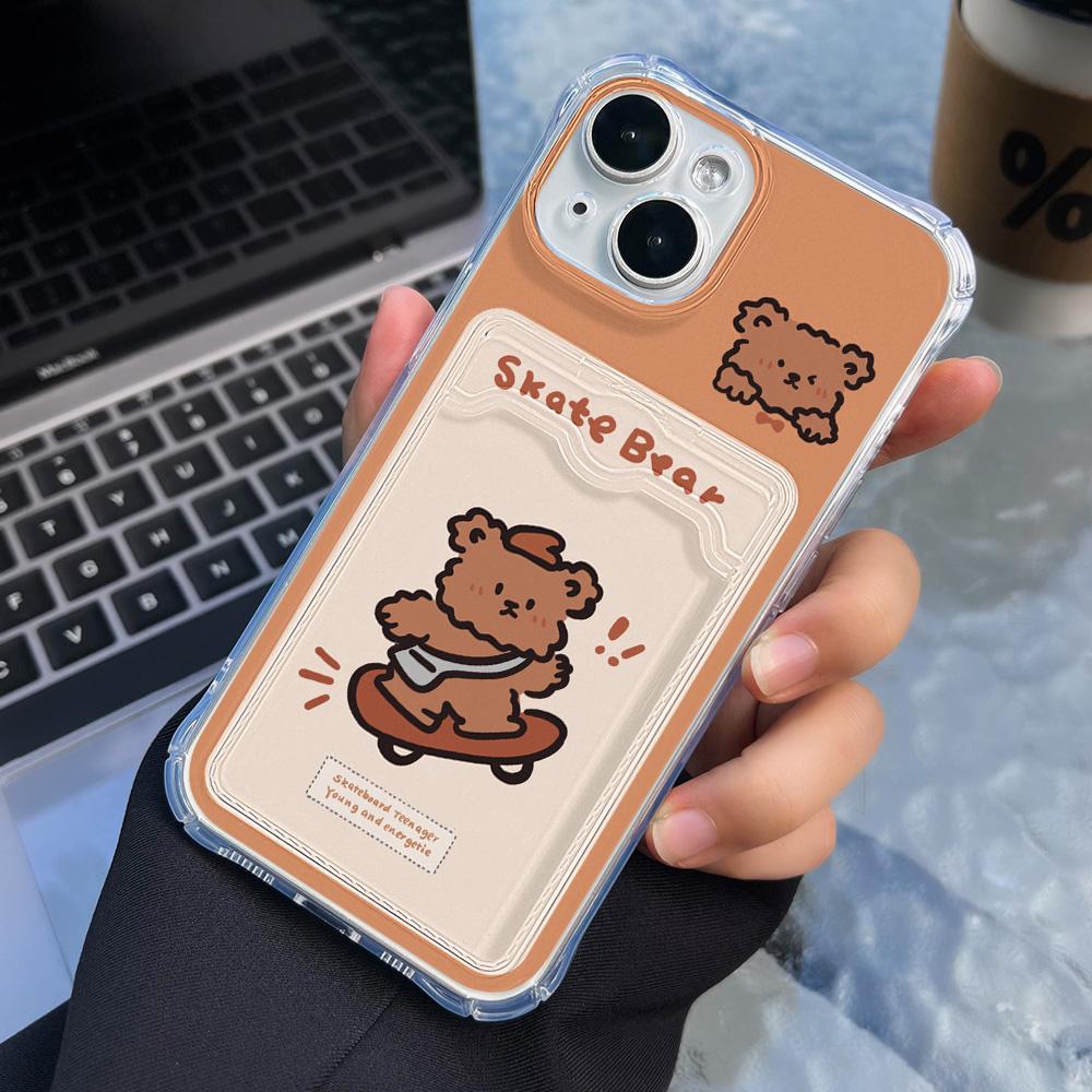 Pouzdro na telefon na kartu pro iPhone 11 13 XR 15 14 Pro Max iPhone 12 16 7 8 Plus XS Max Samsung S24 S23 A15 A55 A05 A54 Redmi 12 13C 13 9 Cartoon Protection