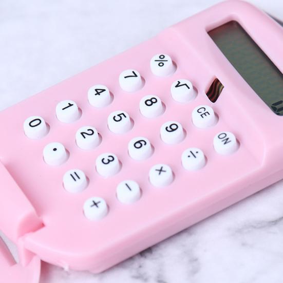 Mini Calculator Cute Cartoon Digital Calculator Emoticons Plastic with Key Ring Office Supplies