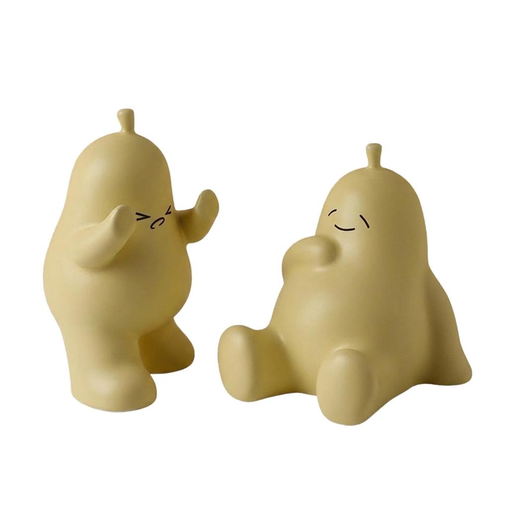 Creative Pear Statues Book Holder Decorative Figurine Bookends Art Sculpture for Office Bookshelf Living Room Decoration