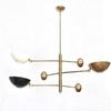 “3 Light Mid Century Modern Raw Brass Sputnik Chandelier Pendant Ceiling Fixture”