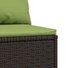 Garden Center Sofa with Cushions Brown Poly Rattan