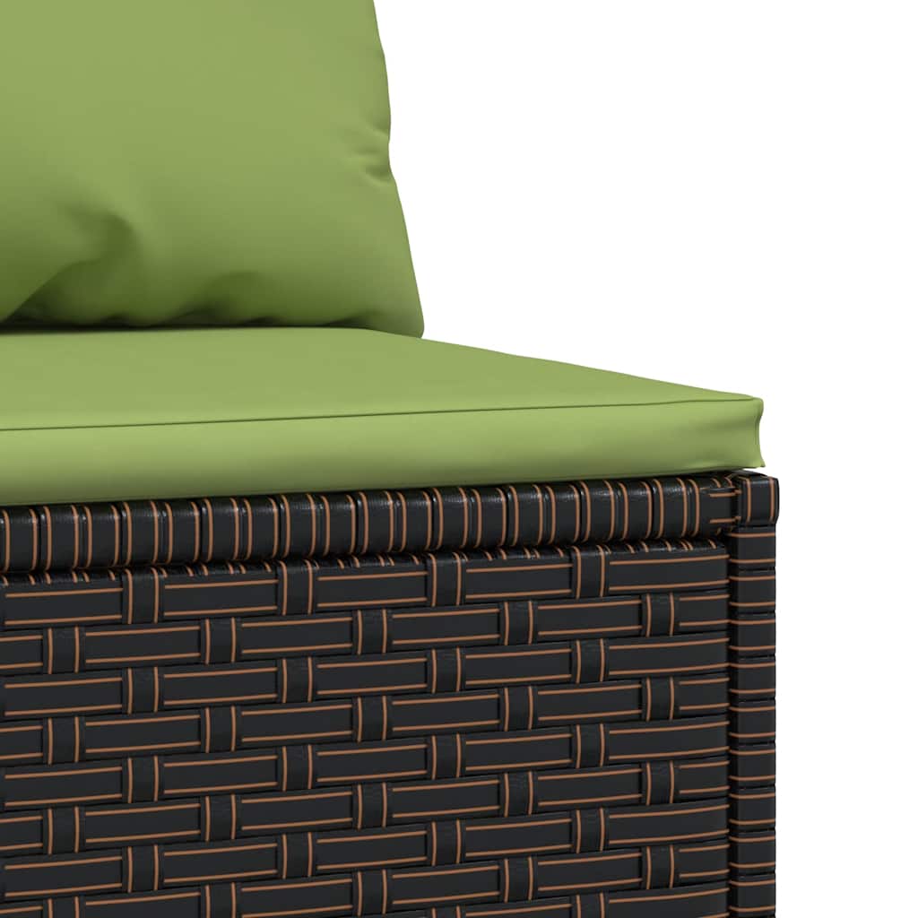 Garden Center Sofa with Cushions Brown Poly Rattan