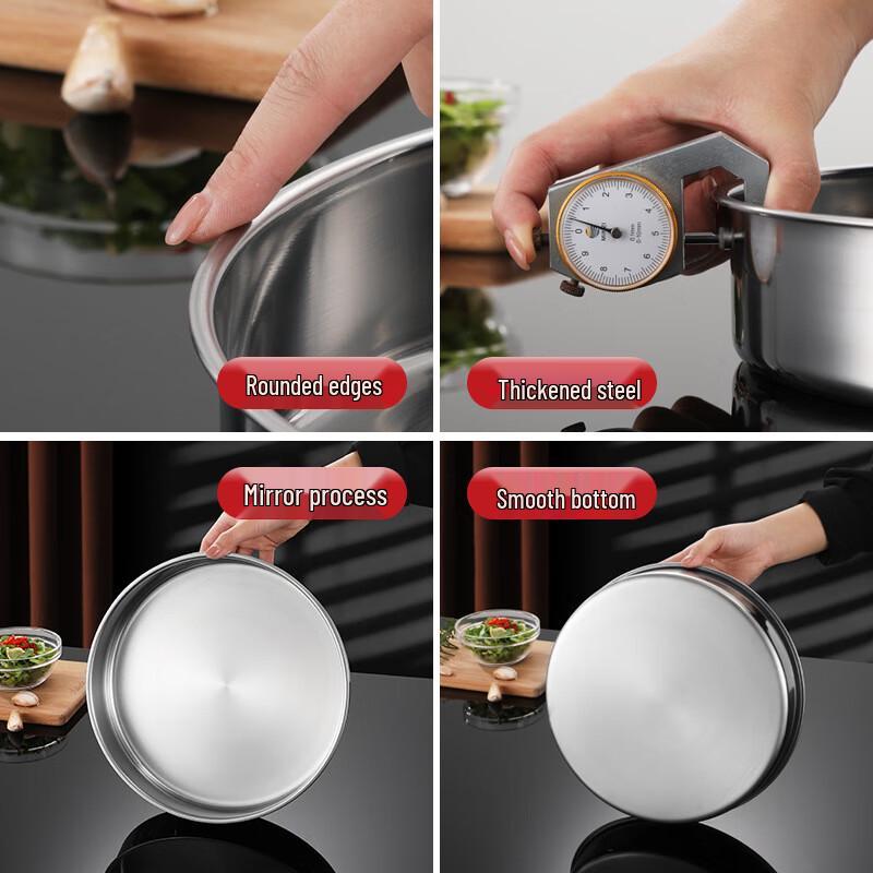 Thickened Deep Stainless Steel Round Multi-Purpose Pan