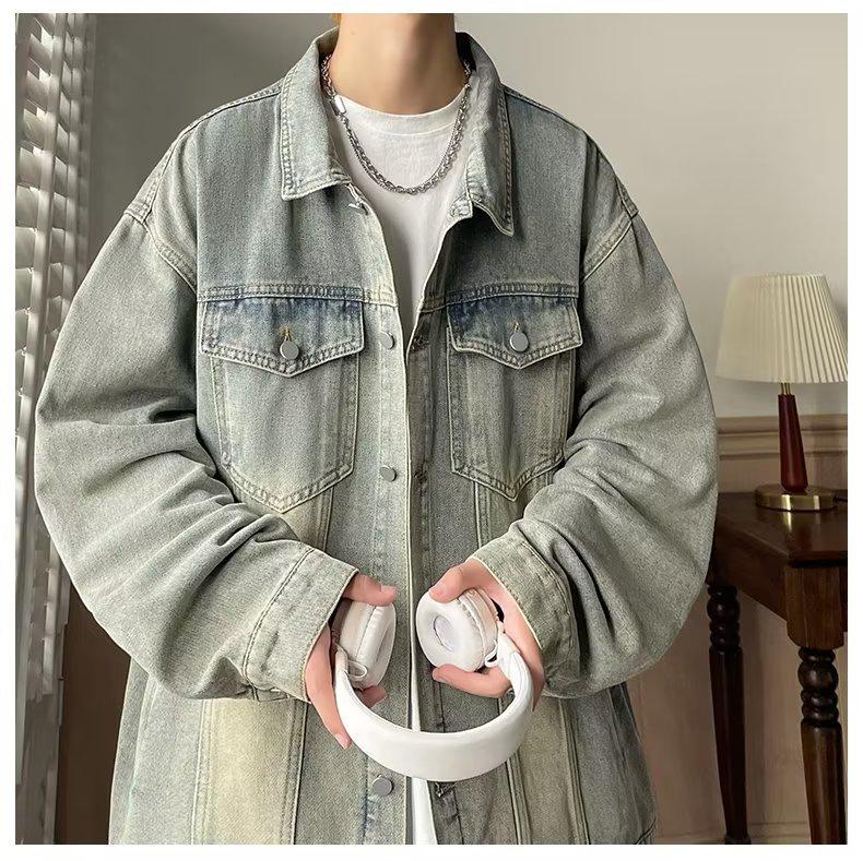 Jachetă Denim Vintage Unisex Uzată - Streetwear Casual & Versatil