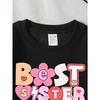 European Sizes Crewneck Sweatshirt for Kids Featuring a 'Best Sister Ever' Design, It Serves As Both Sportswear And Casual Attire