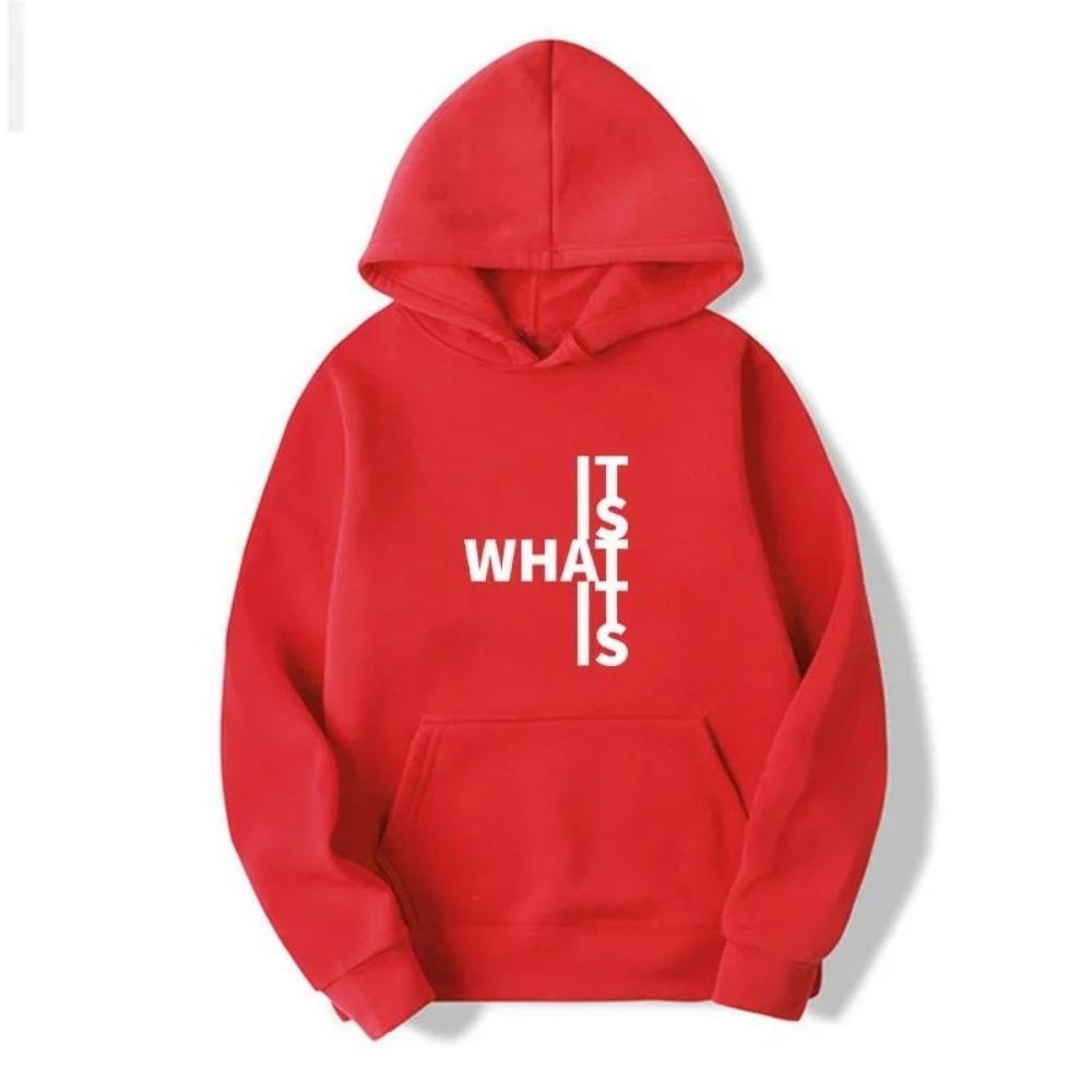 It Is What It Is Printed Long Sleeve Women Hoodie Fashion Letter Print Sweatshirt Men Autumn Pullover Tops