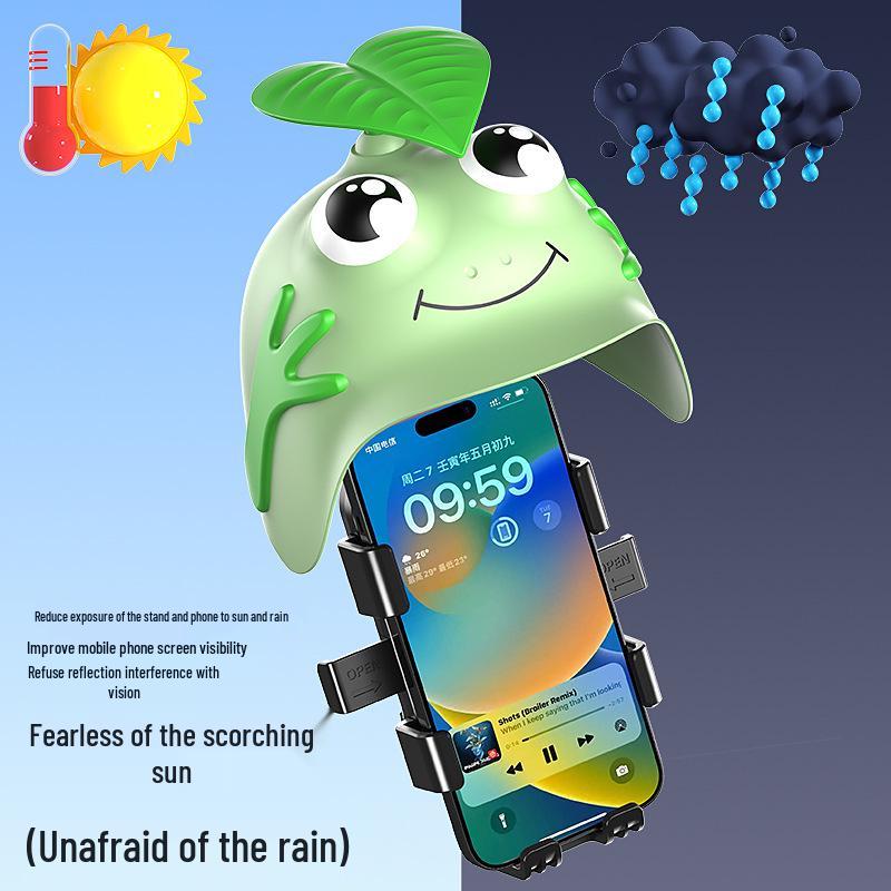 Compact Helmet Phone Holder & Sun/Rain Shield for Scooter/Motorcycle/Bicycle Riders.