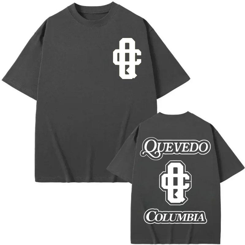 Rapper Quevedo Columbia Double Sided Print T Shirt Oversized Hip Hop Short Sleeve T-shirt Men Women Casual Fashion Loose T-shirt M