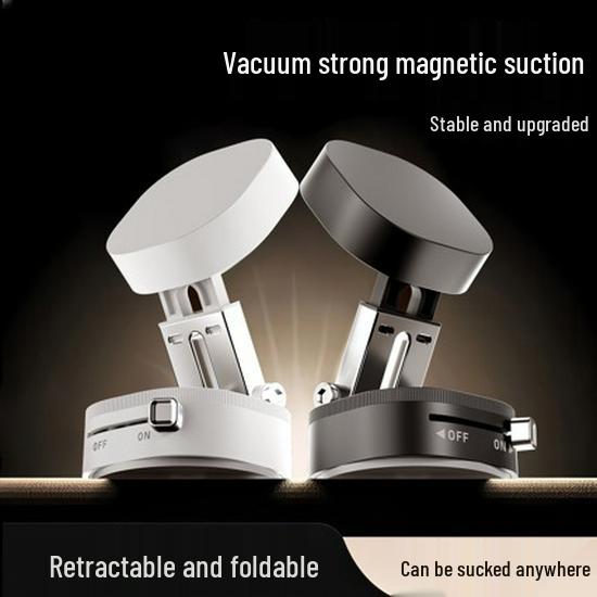 Universal Foldable Magnetic Phone Holder - Suction Cup Vacuum Mount for Car & Desktop