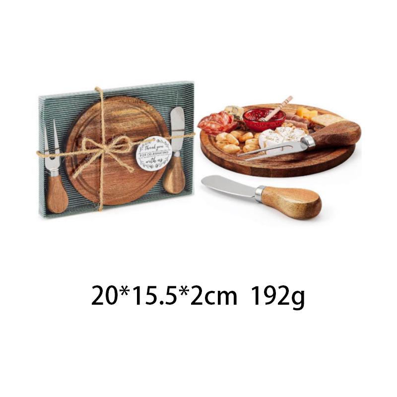 Gift Box Bamboo Mini Cutting Board & Cheese Knife Set for Baptism, Wedding, Birthday, or Banquet