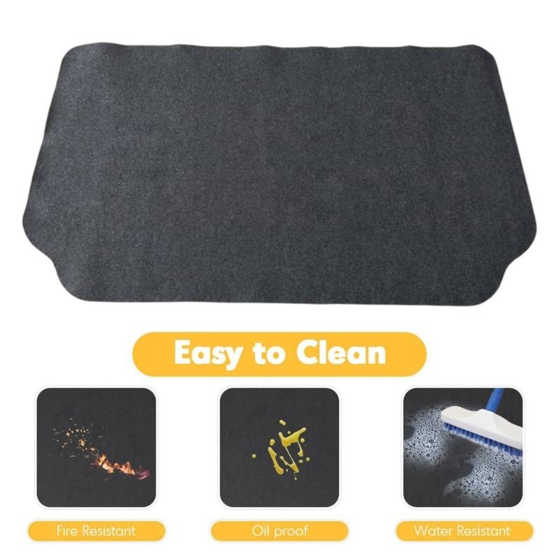 Under Grill Mat Heat Resistant Deck Protective Mat Outdoor Fireproof Grill Pads for Charcoal Gas Grills and Smokers