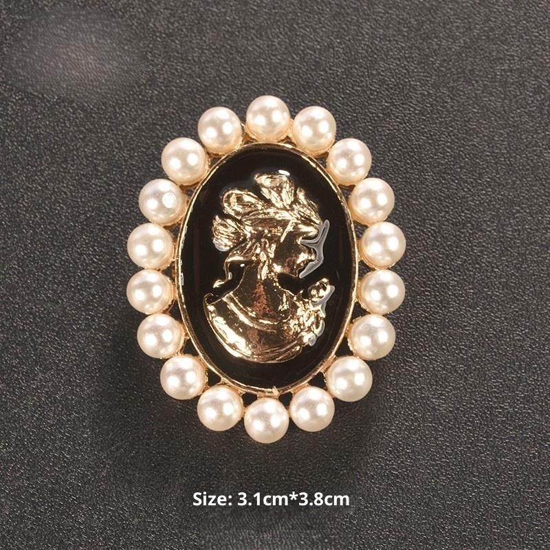 

Винтажные броши с женским профилем для женщин, жемчуг, классическая красота, портрет, овальная брошь-булавка, ретро, праздничные украшения, подарки