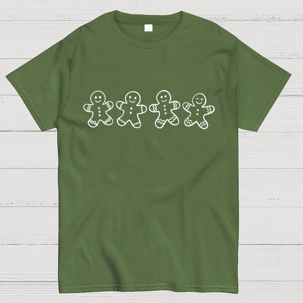 Christmas Gingerbread Cookies Cotton Summer Casual Cool Loose T-Shirt