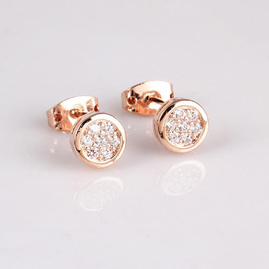 Lovely Round Zircon Ear Studs Women Girl Party Earrings Piercing Jewelry Charm