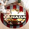 Canada Men's National Soccer Team Round Area Rug,Carpet Rug for Living Room Bedroom Sofa Playroom Decor,Non-slip Floor Mat