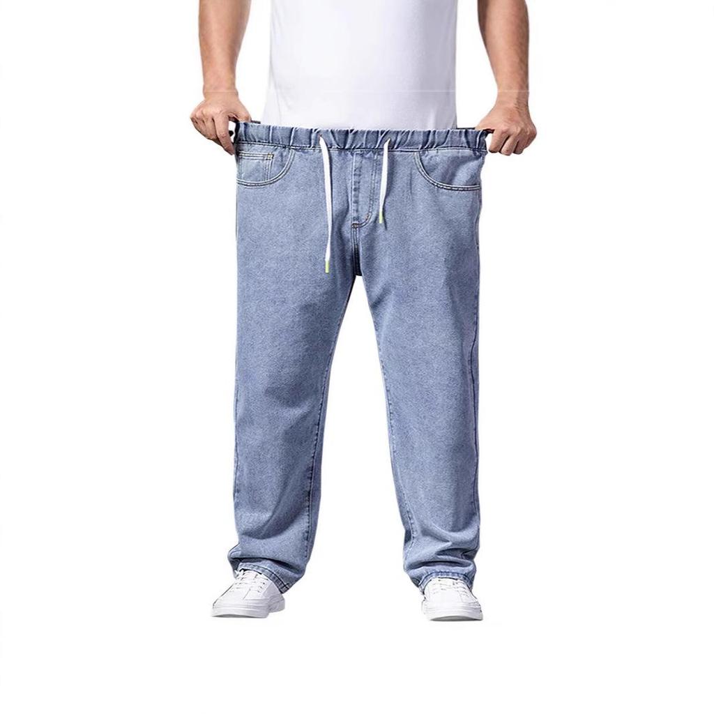 Pánské evropské a americké džíny s širokými nohavicemi rovného střihu - Velká velikost, připravené na podzim se silnou látkou.