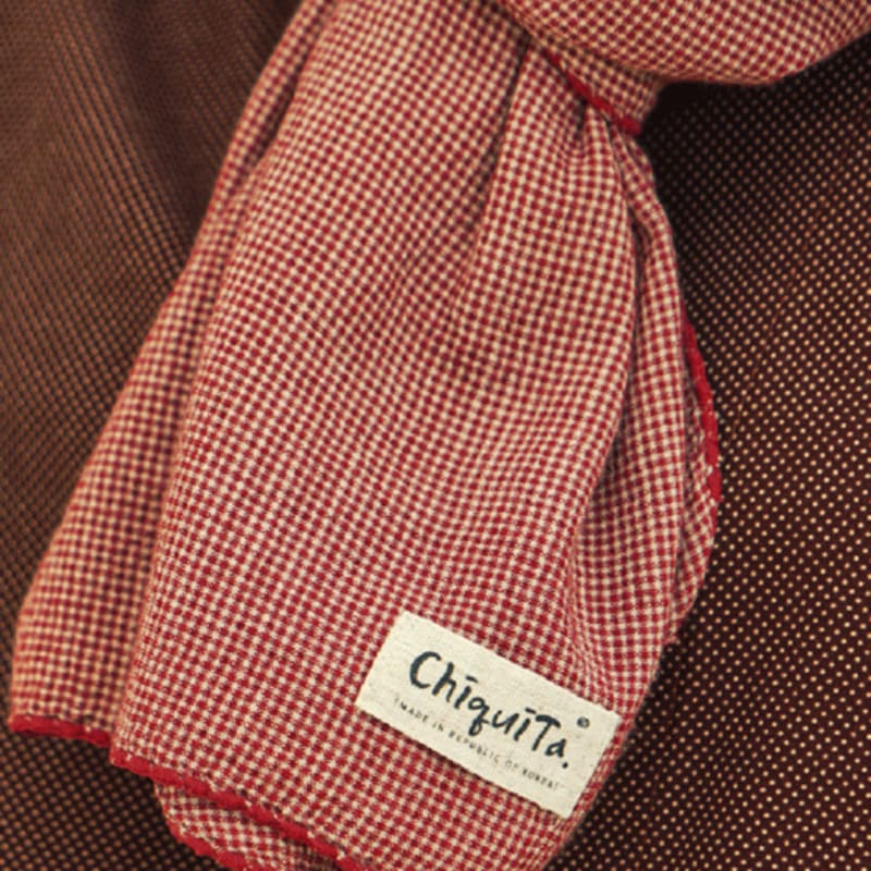 CHIQUITA Long Scarf (Checked Cotton) Burgundy 243701CBU