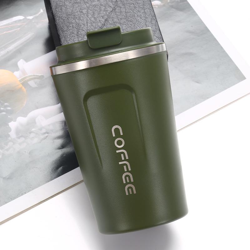 1Pc New Creative 304 Stainless Steel Coffee Cup Light Luxury High-end Office Double-layer Portable High-value Coffee Cup