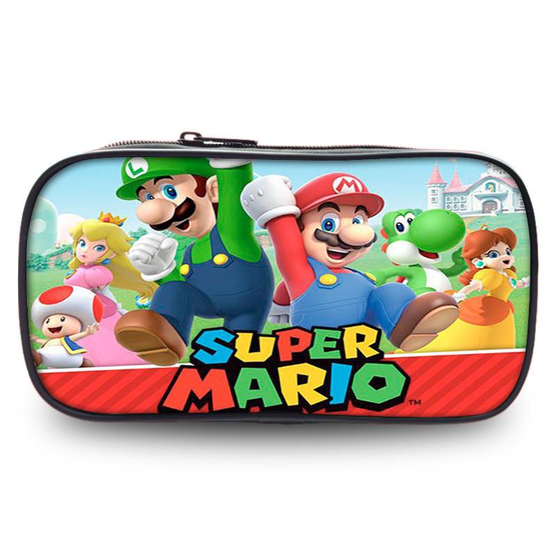 Super Mario Pencil Case Large Capacity Polyester Kids Stationery Organizer For Students