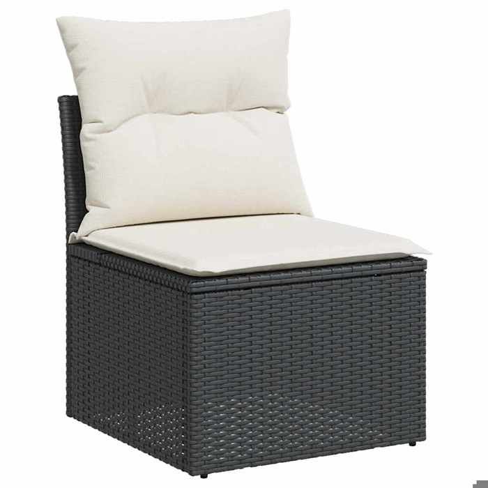 VidaXL Salon de jardin 5 pcs avec coussins noir résine tressée 3325562