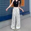 Sweet & Spicy Lace Patchwork Women's Wide-Leg Bow Pants - Summer Casual Elastic Waist Pants