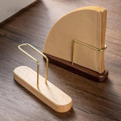 Wooden Coffee Filter Paper Rack V60 Paper Filter Vertical Storage Box Fan Shape V Shape Paper Holder Coffee Maker Accessories