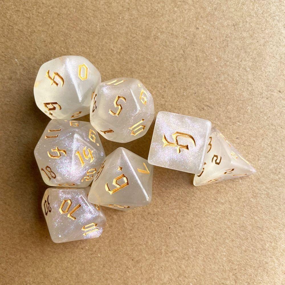 7Pcs/Set 7-Die Polyhedral Dice Acrylic Game Dice New DND Dice  For TRPG DND
