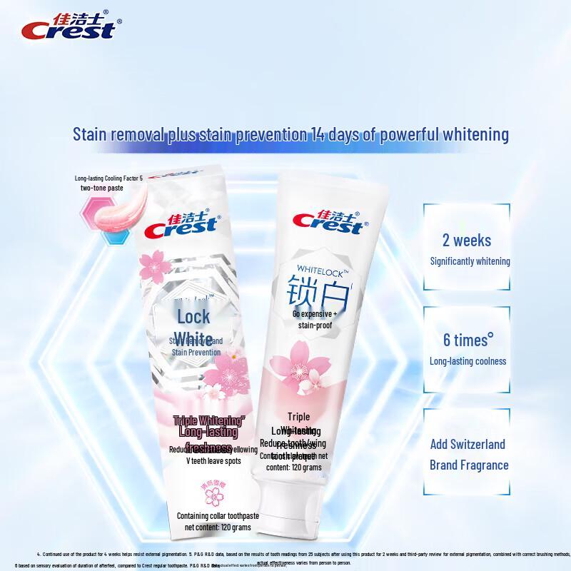 Crest Whitening & Fresh Breath Toothpaste - Cherry Blossom (2x120g)