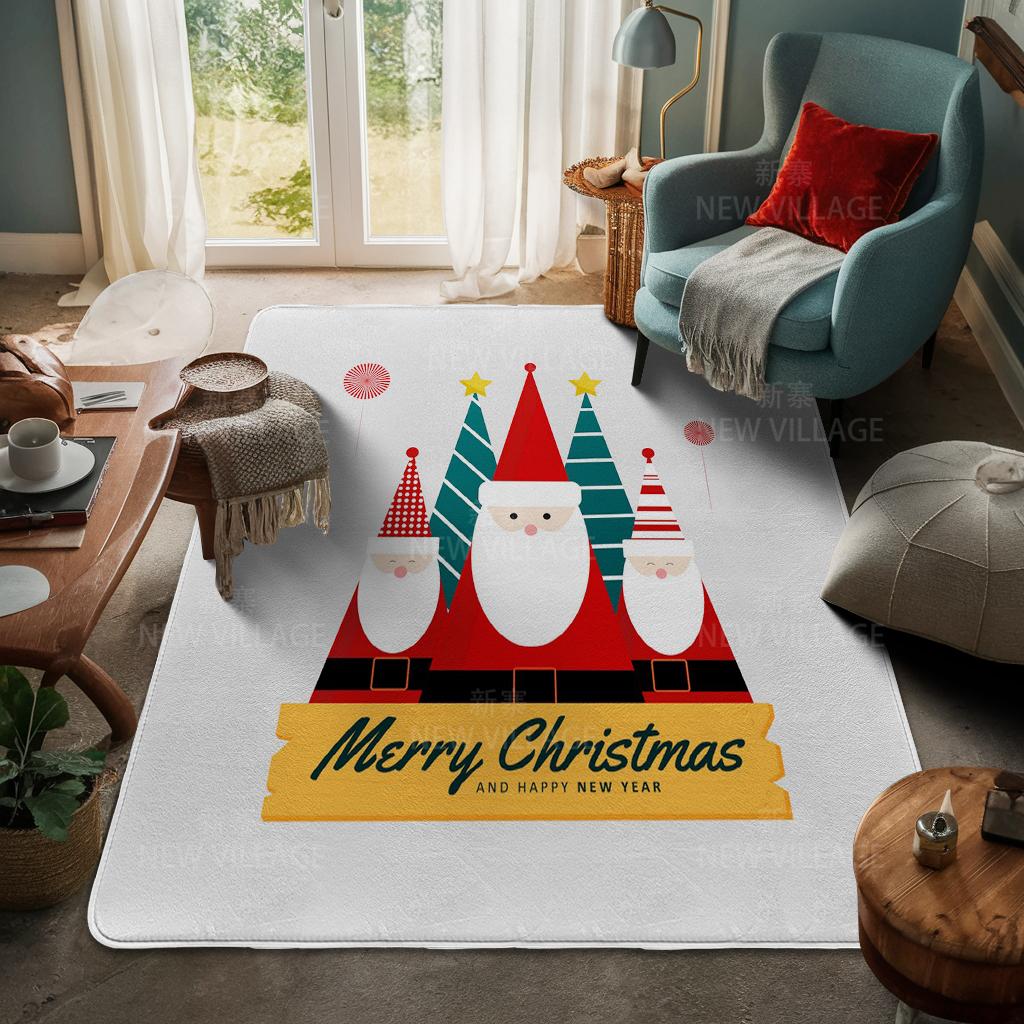 House Entrance Carpet Home Door Mat Living Room Bath Foot Bathroom Non-slip Water Absorption Rugs Bath Merry Christmas Winter