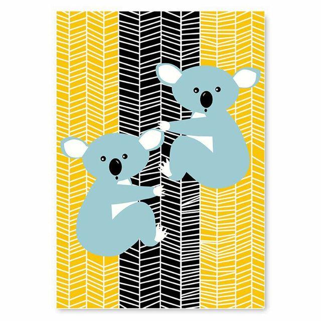 Nordic Style Animal Giraffe Lion Koala Decorative Canvas Painting Children's Room Living Room Fresco Wall Pictures Animal Print