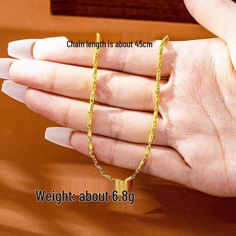 Retro Choker Necklace & Vietnamese Gold Bracelet Set for Women - Durable, Long-lasting Color, Daily Wear Jewelry
