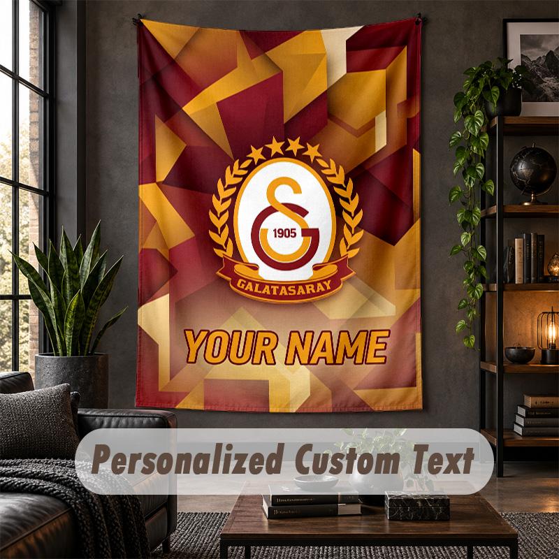 Arazzo da Parete Stampa Galatasaray FC Testo Nome Personalizzato Appeso a Parete Decorazione per la Casa