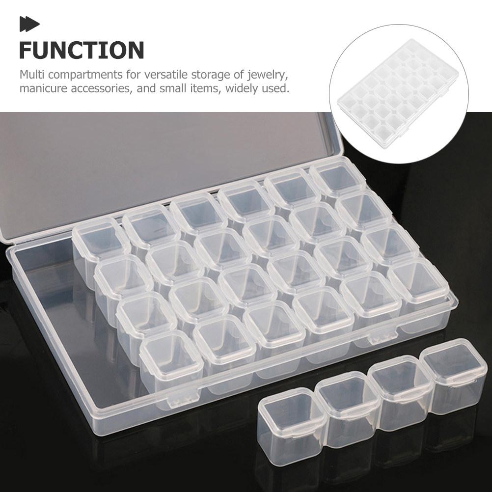 Transparent Jewelry Organizer Box Multi Grid Manicure Storage Case Anti Tarnish Thick Plastic Jewelry Holder Earrings Organizer