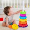 Rainbow Ring Stacker Rainbow Spinning Stacking Toys Baby Rotating Stacking Toys  Kids Toddler