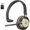 Wireless Headset, QCC V5.3 Bluetooth Headset with Mic Noise Canceling & USB Dongle, 45Hrs Talk Time Headset with Mute, Wireless Headset with Mic for