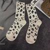 Women's Leopard Print Socks Mid-Tube Socks New High Waist Pile Socks Fashion Mid-Length Socks Women's Stockings