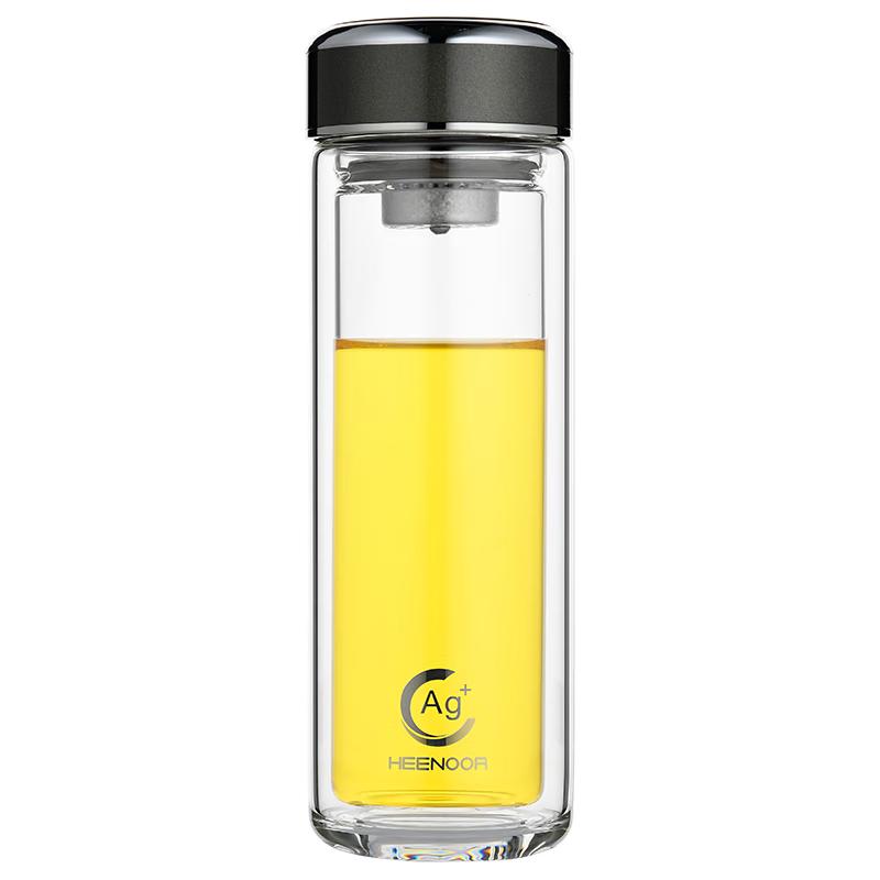 

Heenoor Double-Layer Glass Water Bottle with Filter