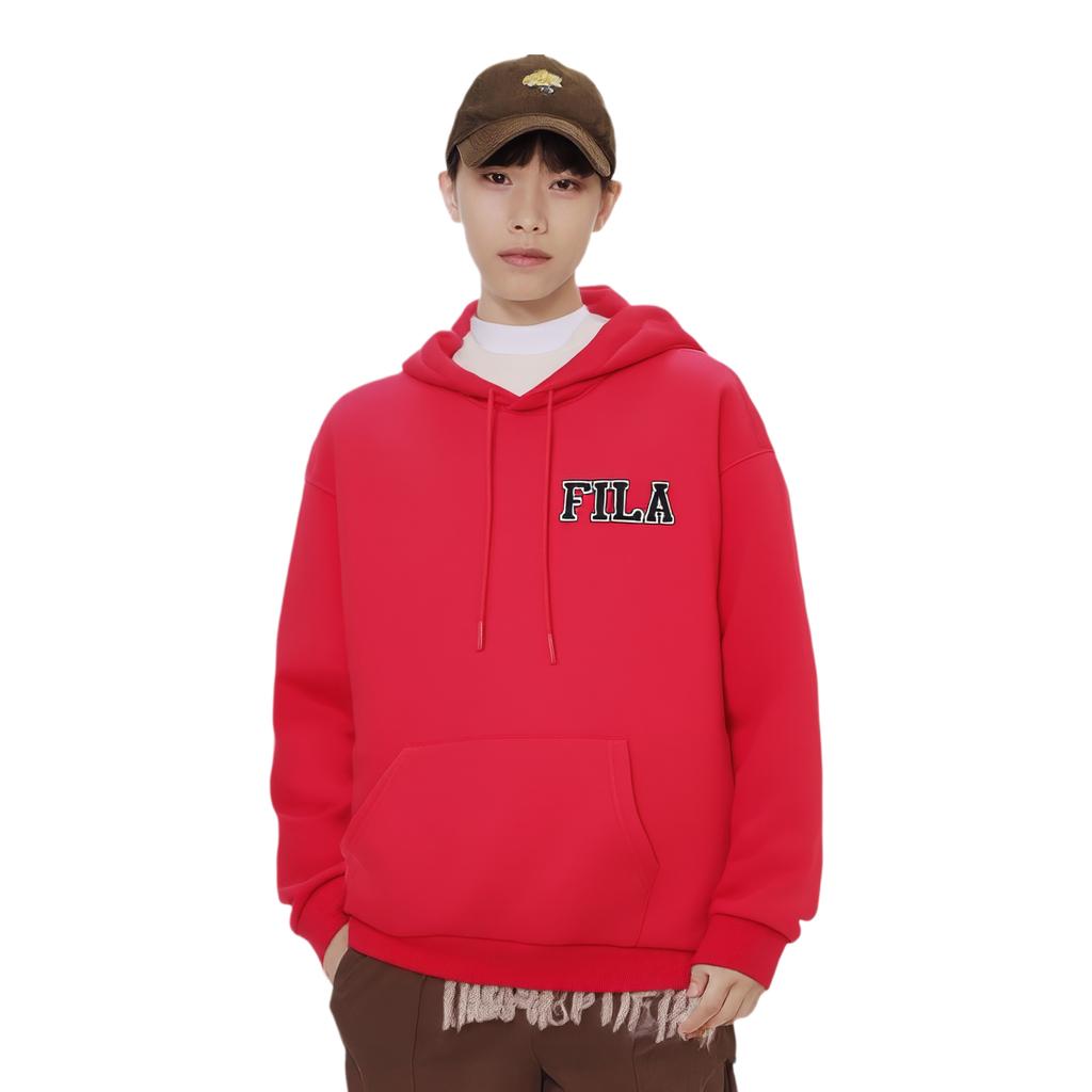 Fila Original Fashion Casual Loose Hooded Long Sleeve Sweatshirt Men Sweatshirt Core-Flame-Red F11M349227F-RD