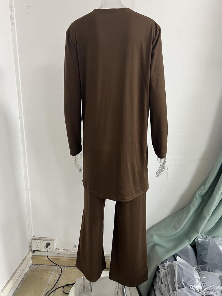 European-American Casual Autumn/Winter Solid Color Three-Piece Set: Long Pants, Long-Sleeved Cardigan, and Vest for Women