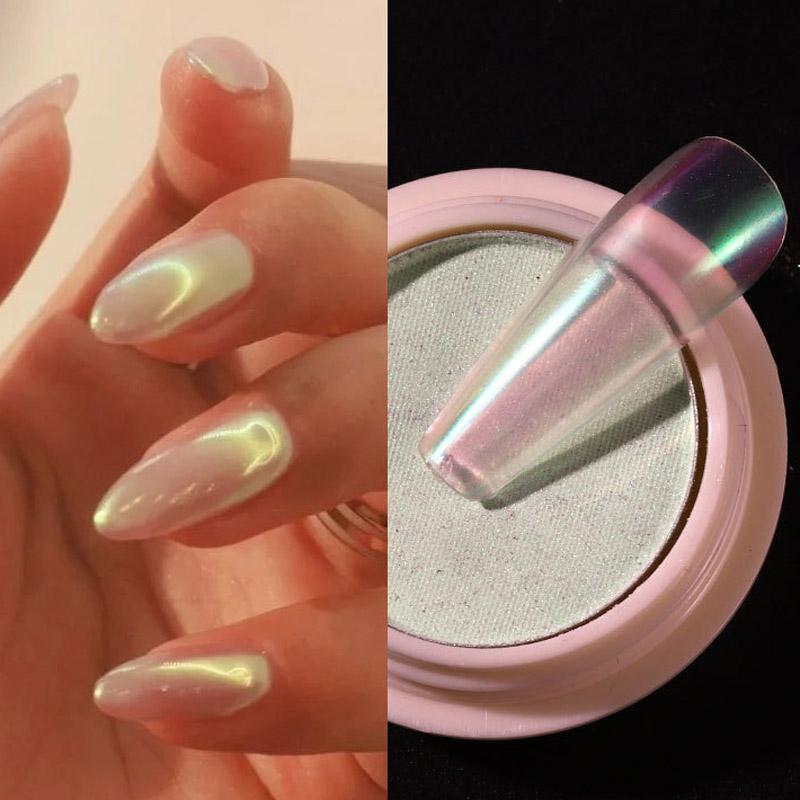 1 PC Nail Tool Ice Transparent Nude Color Powder Aurora Powder Net Red Manicure Magic Color Mirror Flour Powder
