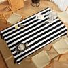 1pc Black and White Wide Stripe Simple Tablecloth, 152.4*218.44 Cm, Rectangular, Polyester, Easy To Clean - Suitable for Wedding, Holiday Celebration,