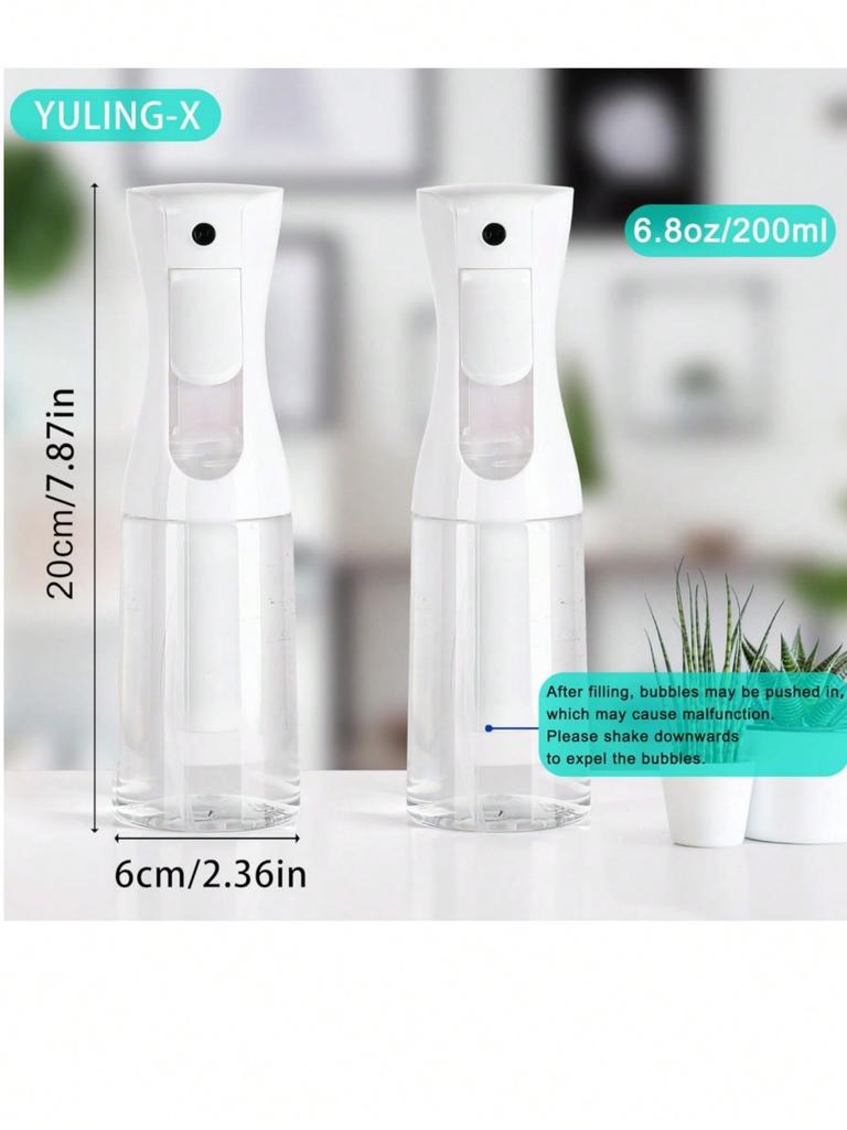 1Pcs 200ML Continuous Fine Mist Spray Bottle for Plants Cleaning Haircare Atomizer for Hair Styling and Facial Cleansing